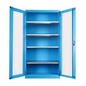 Armarios metálicos 2 mt 4 estantes con puertas transparentes