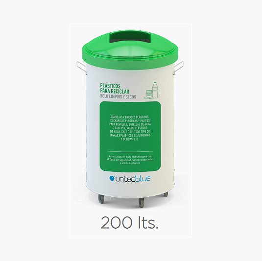 Contenedor de reciclado de 200 lts