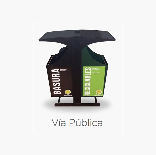 Contenedor de reciclado vía pública